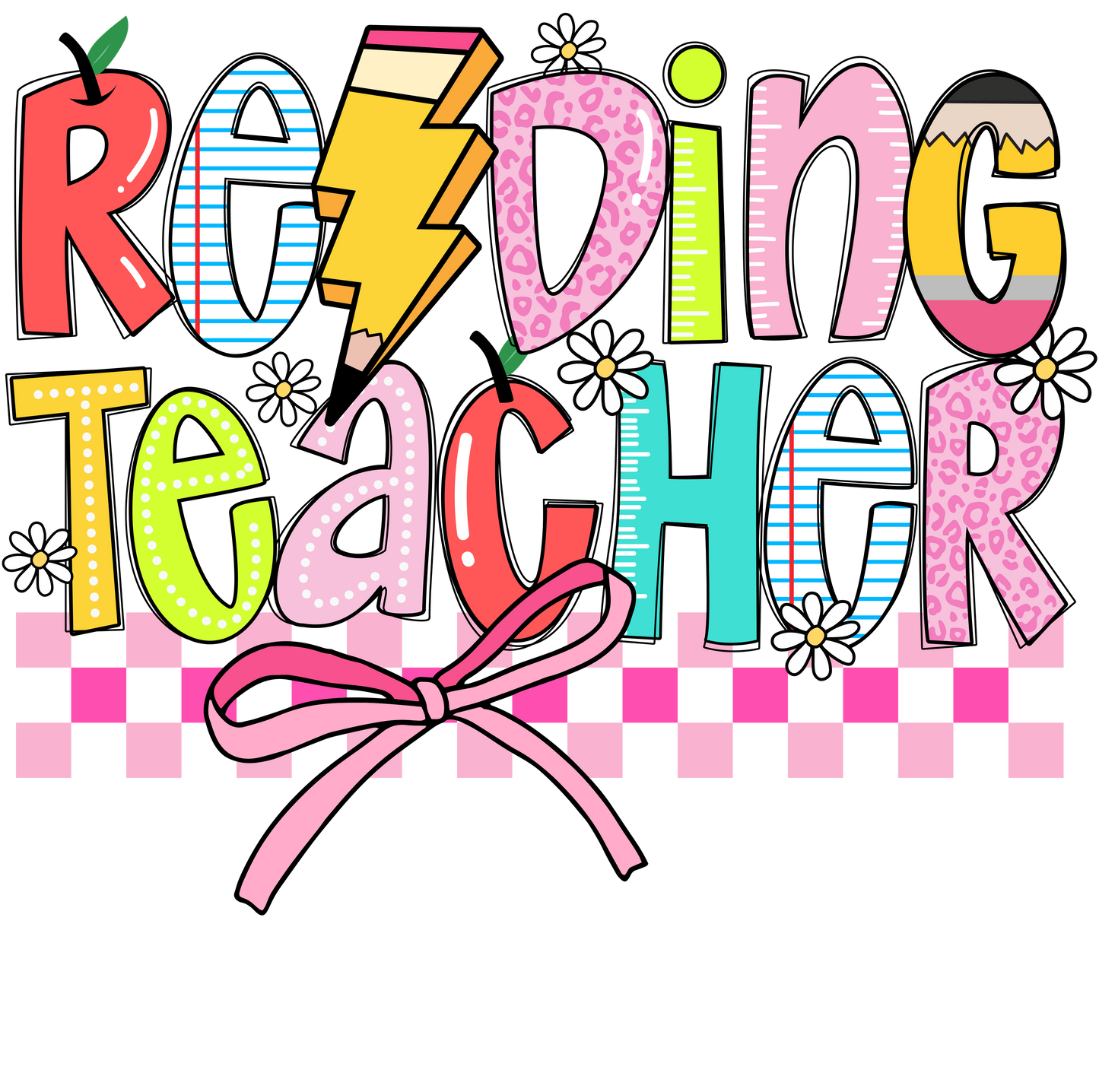 School Staff Checkered/Bow
