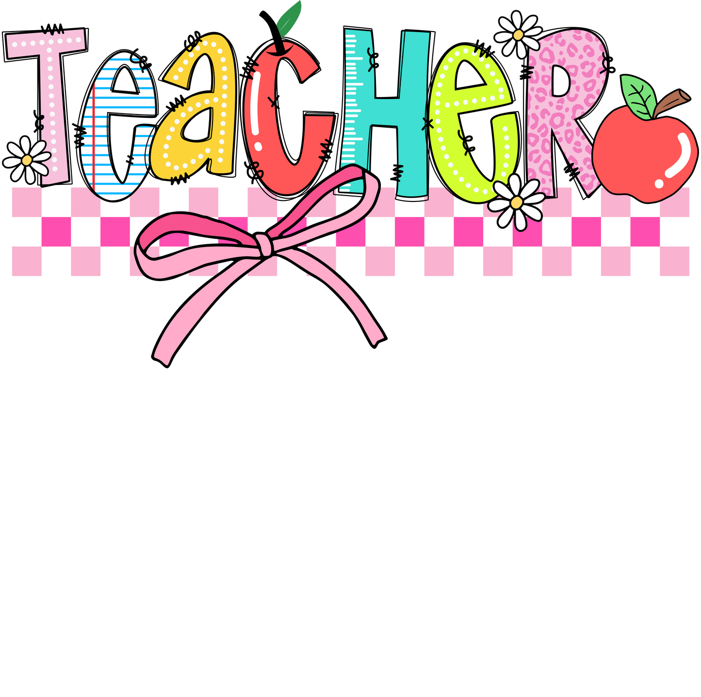 School Staff Checkered/Bow