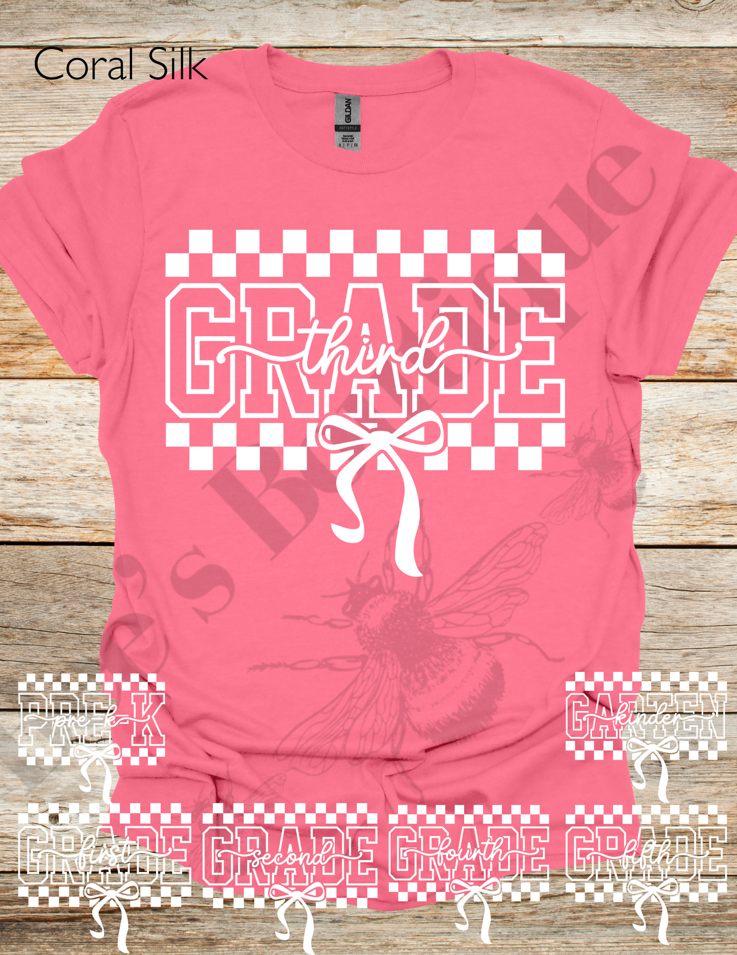 White Checkered Grade Level Shirts