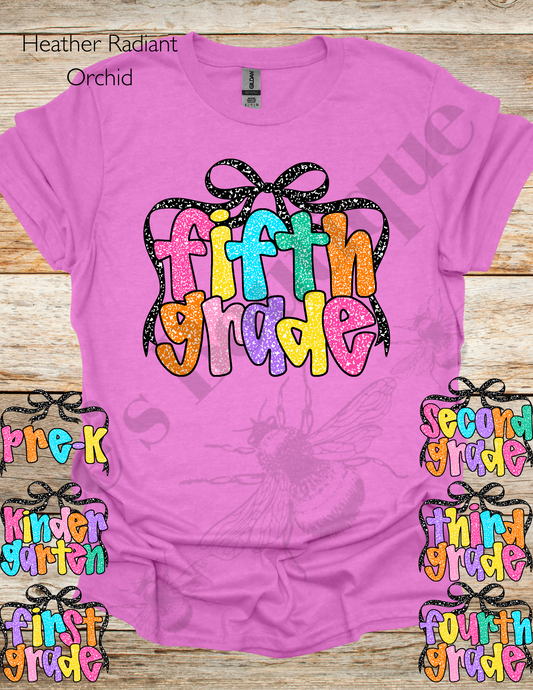 Grade Level Composition With Bow Shirt