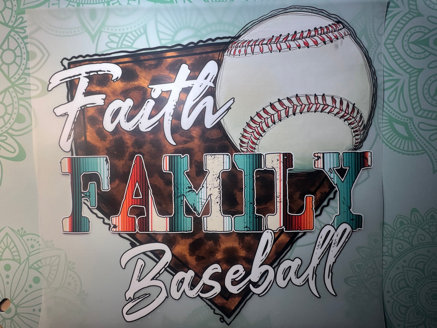 Faith Family Baseball Heat Transfer