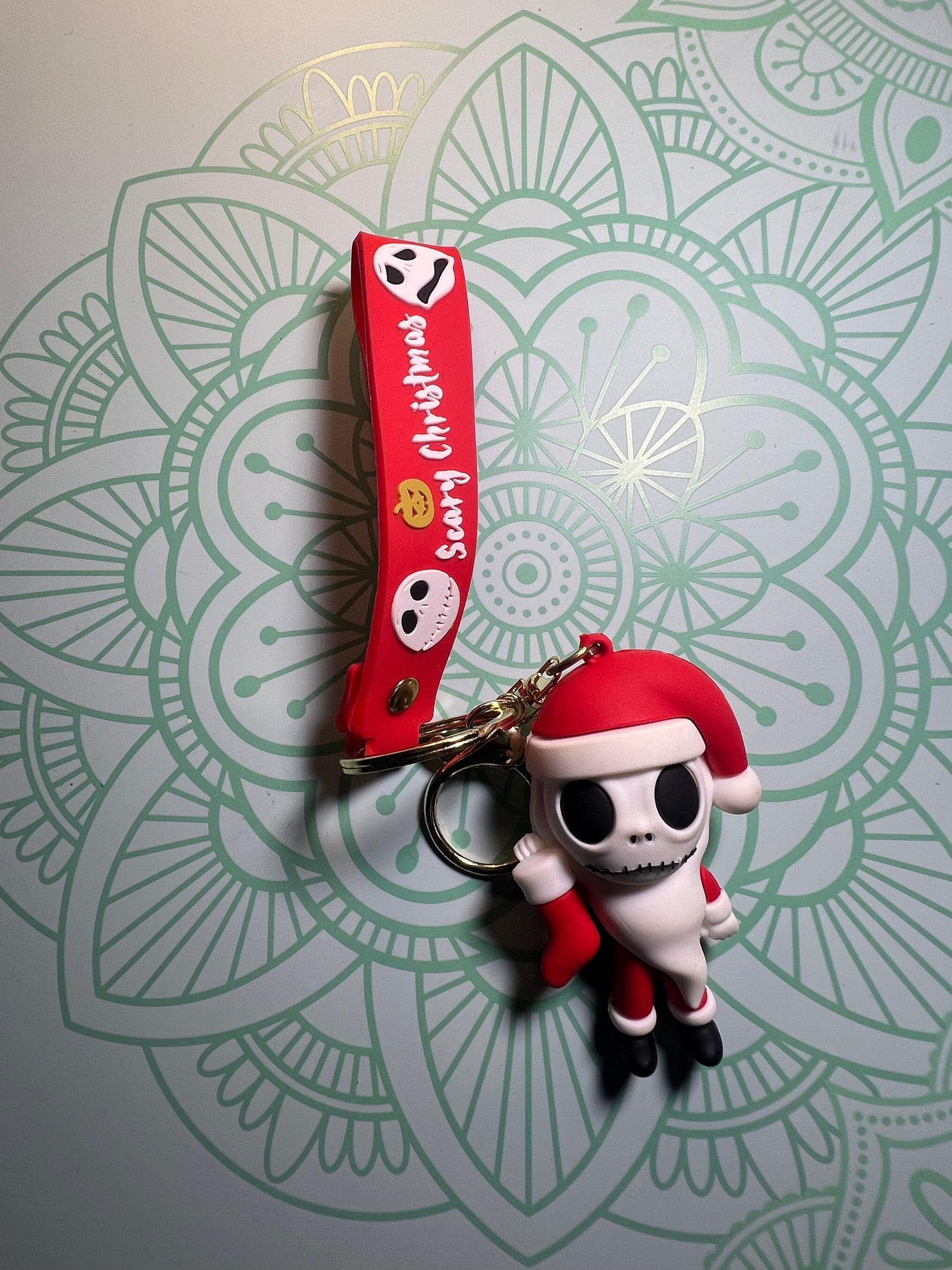 Santa Jack Skellington Keychain