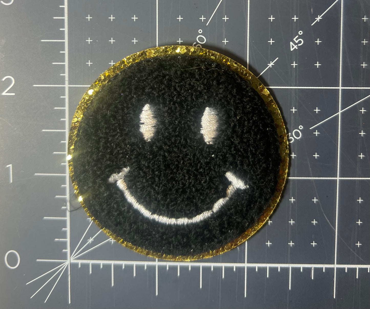 Black Smiley Face Iron-On