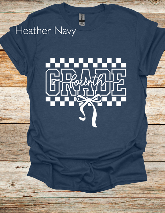 White Checkered Grade Level Shirts
